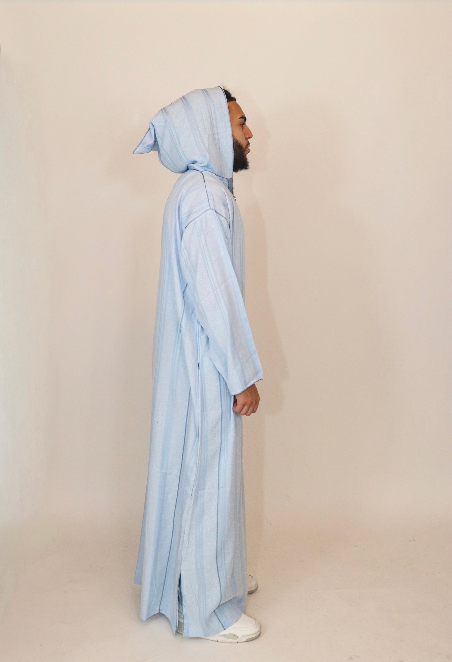 Moroccan Hooded Djellaba - Baby Blue