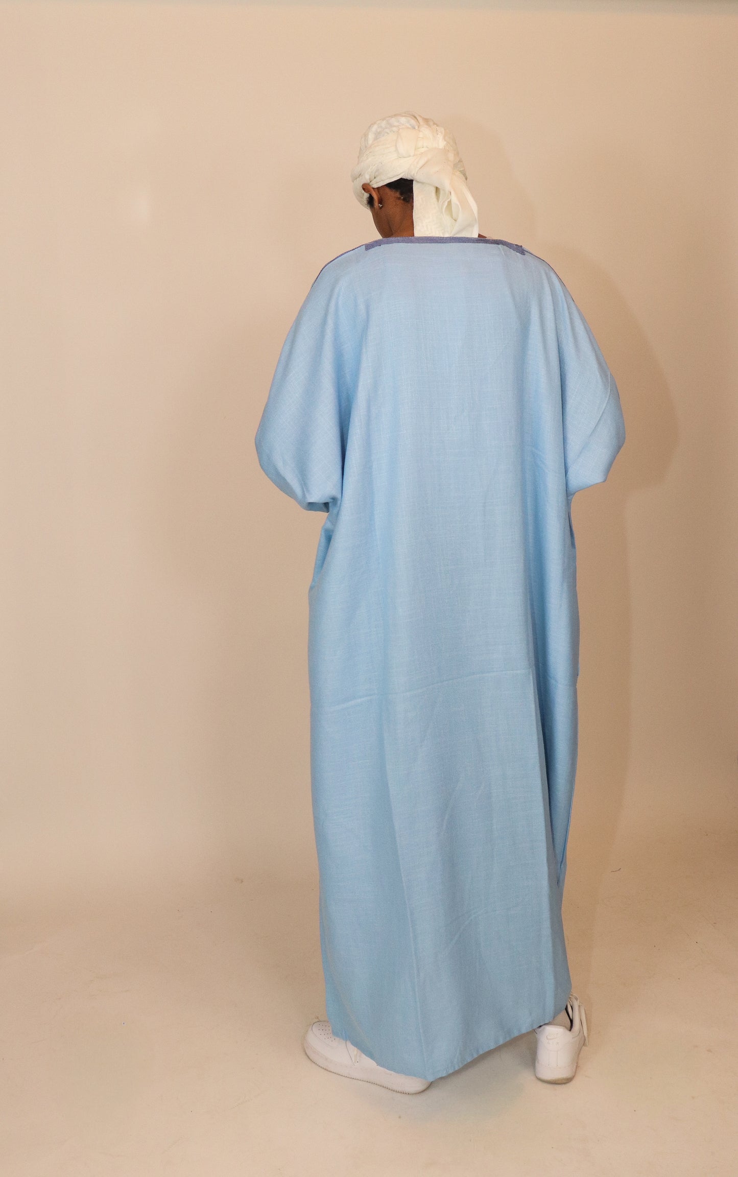 Essential Moroccan Thobe - Sky Blue & Blue