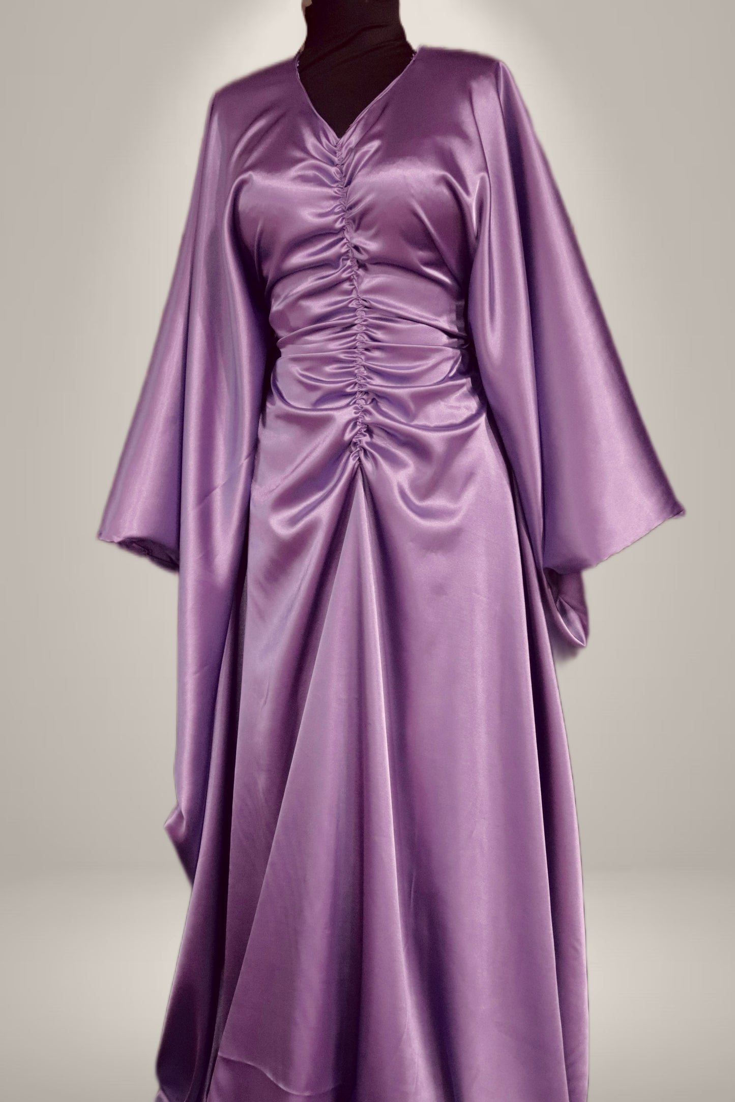 Solid Color Ruched Dress