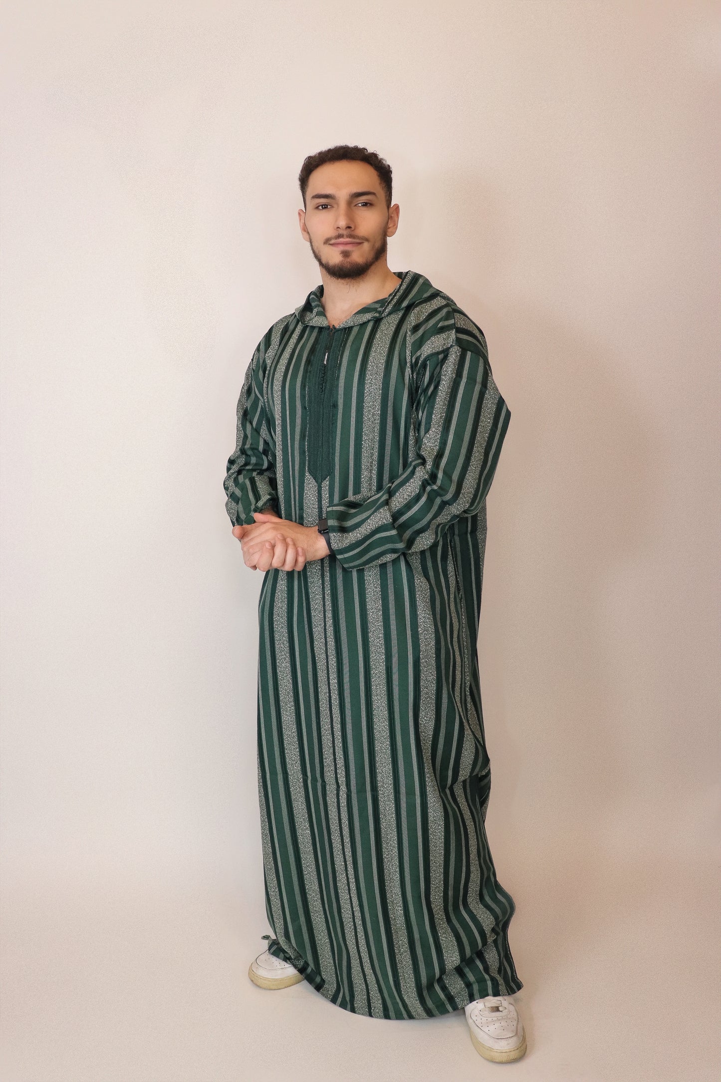 Moroccan Hooded Djellaba - Dark Green