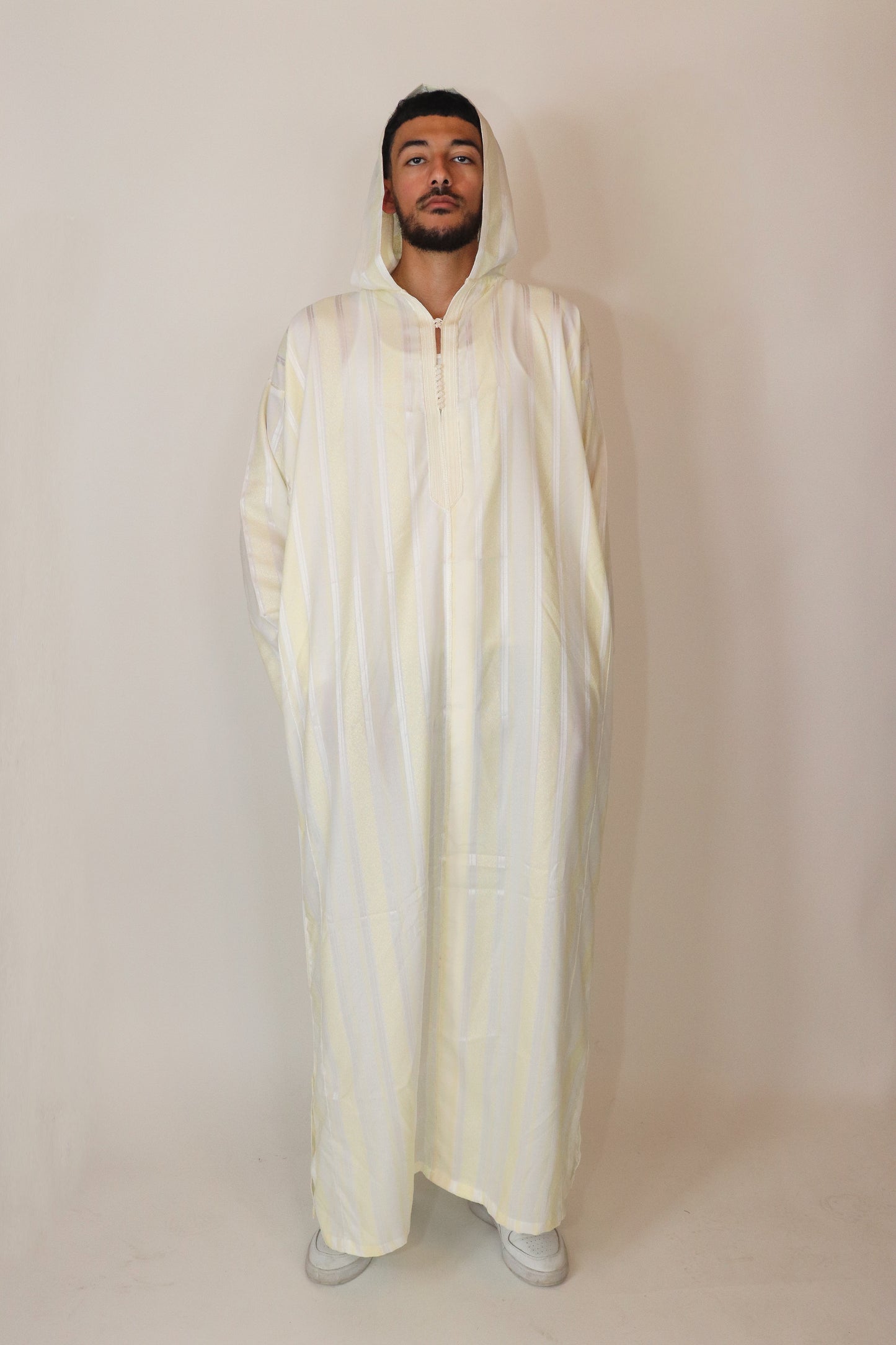 Moroccan Hooded Djellaba - Baby Yellow