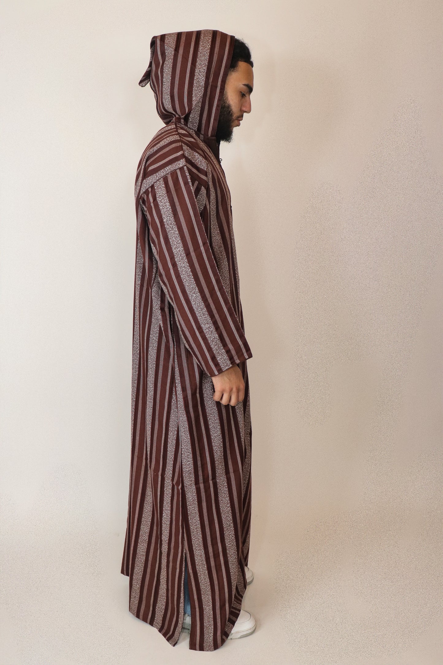 Moroccan Hooded Djellaba - Dark Brown