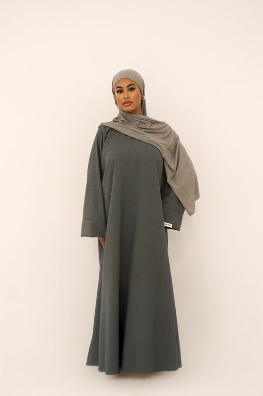 Linen Abaya Gray