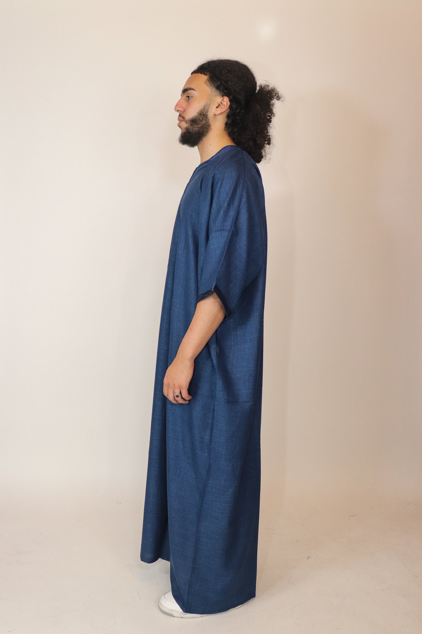 Essential Moroccan Thobe - Navy Blue