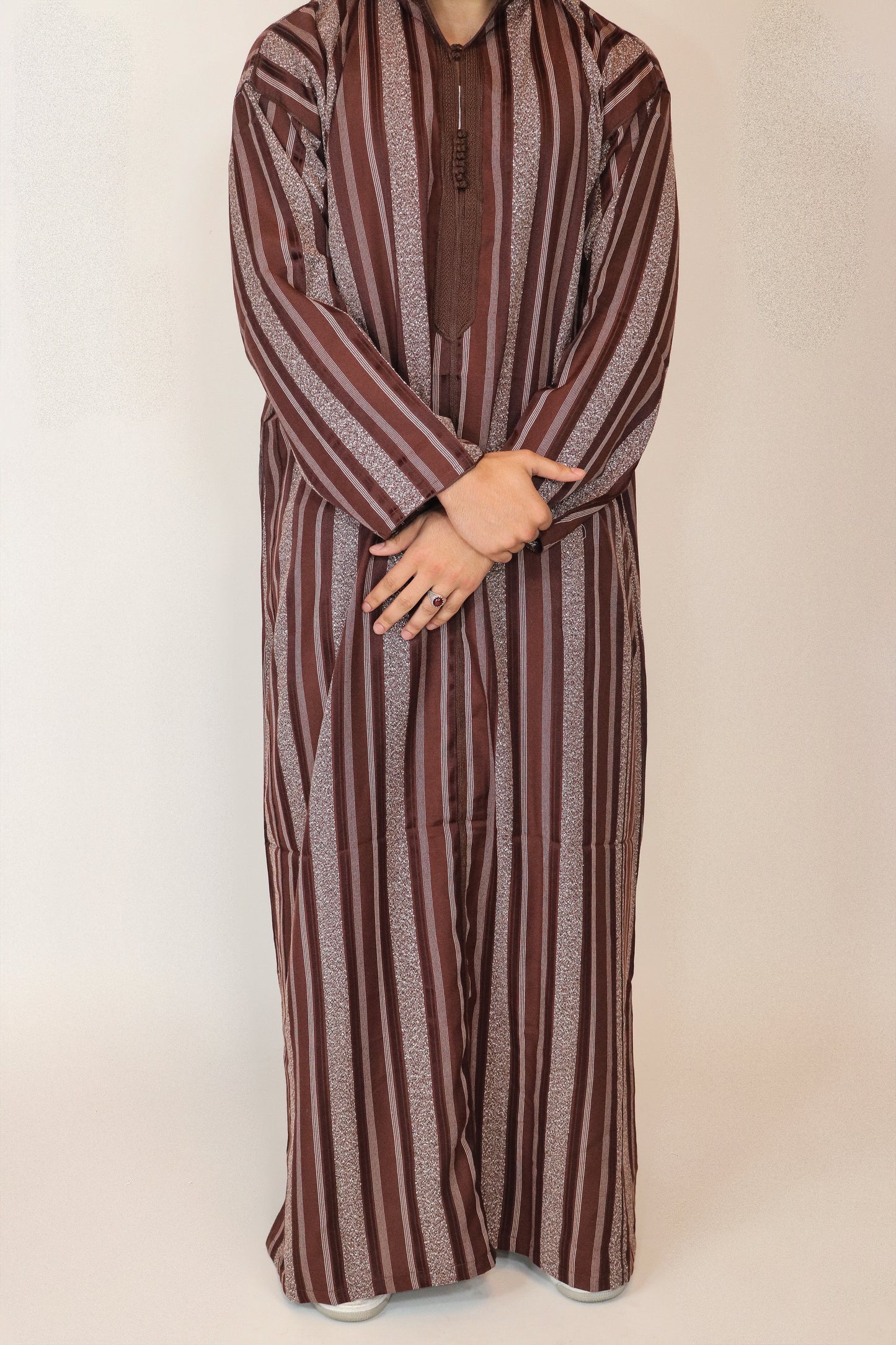 Moroccan Hooded Djellaba - Dark Brown