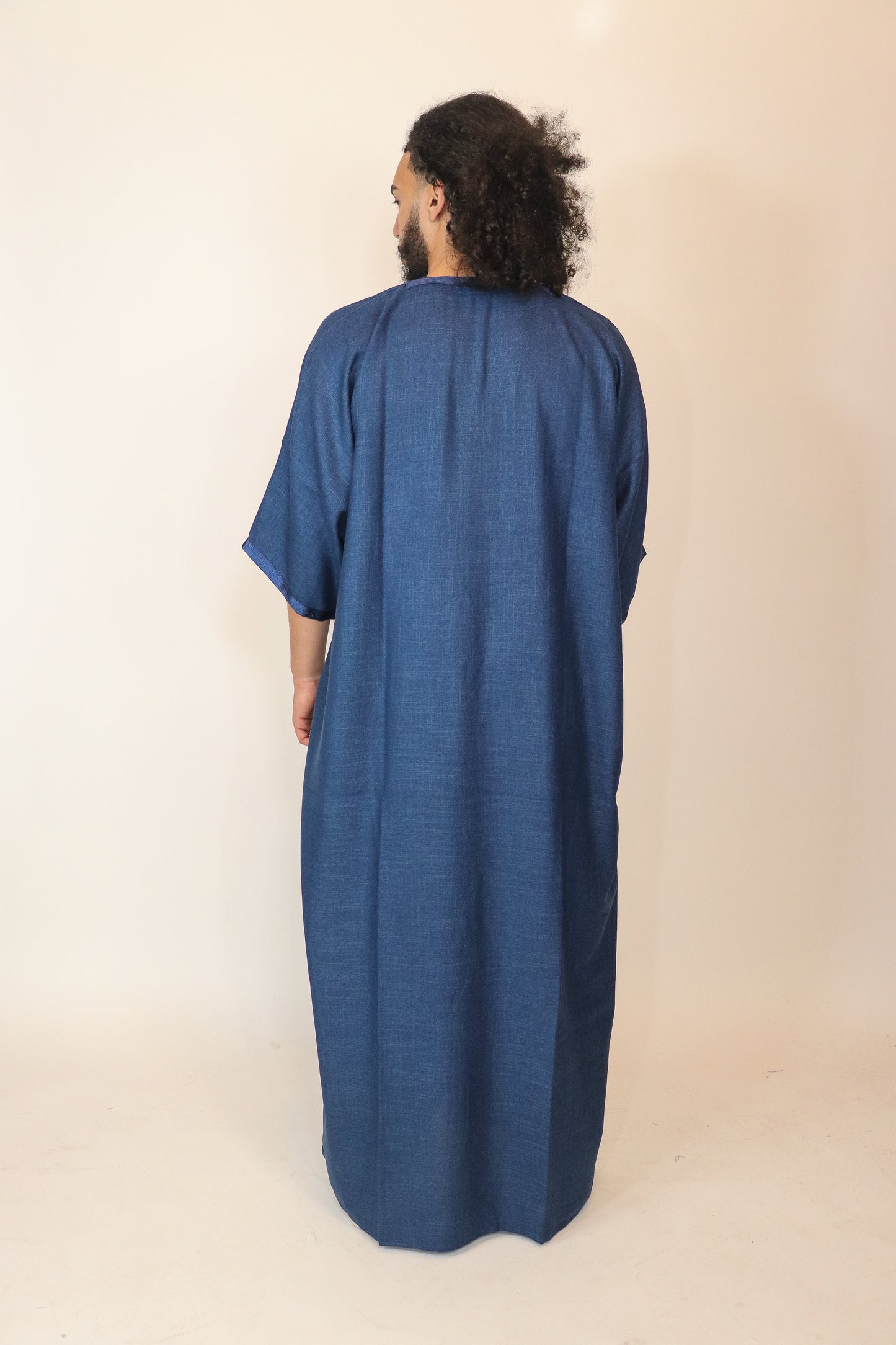 Essential Moroccan Thobe - Navy Blue