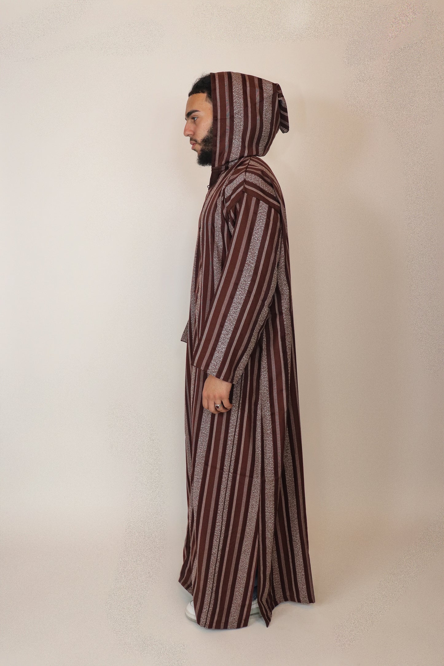 Moroccan Hooded Djellaba - Dark Brown