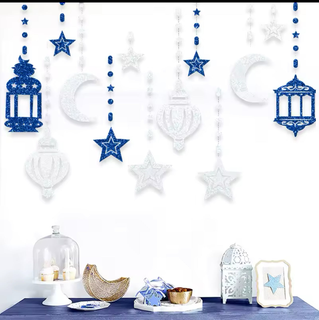 Swirl Banner Star Moon Ceiling Hanging Ornament