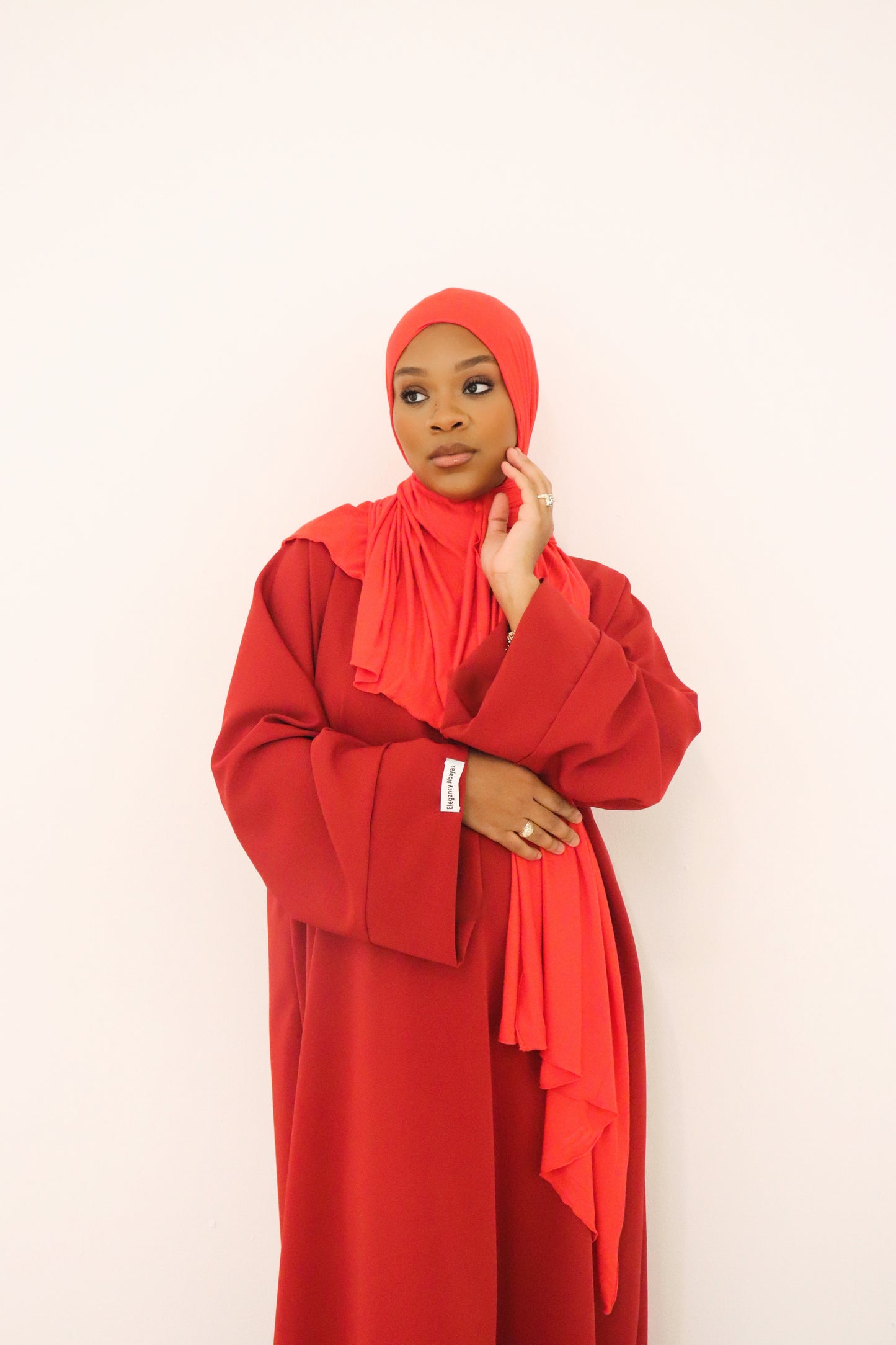 Linen Abaya Red