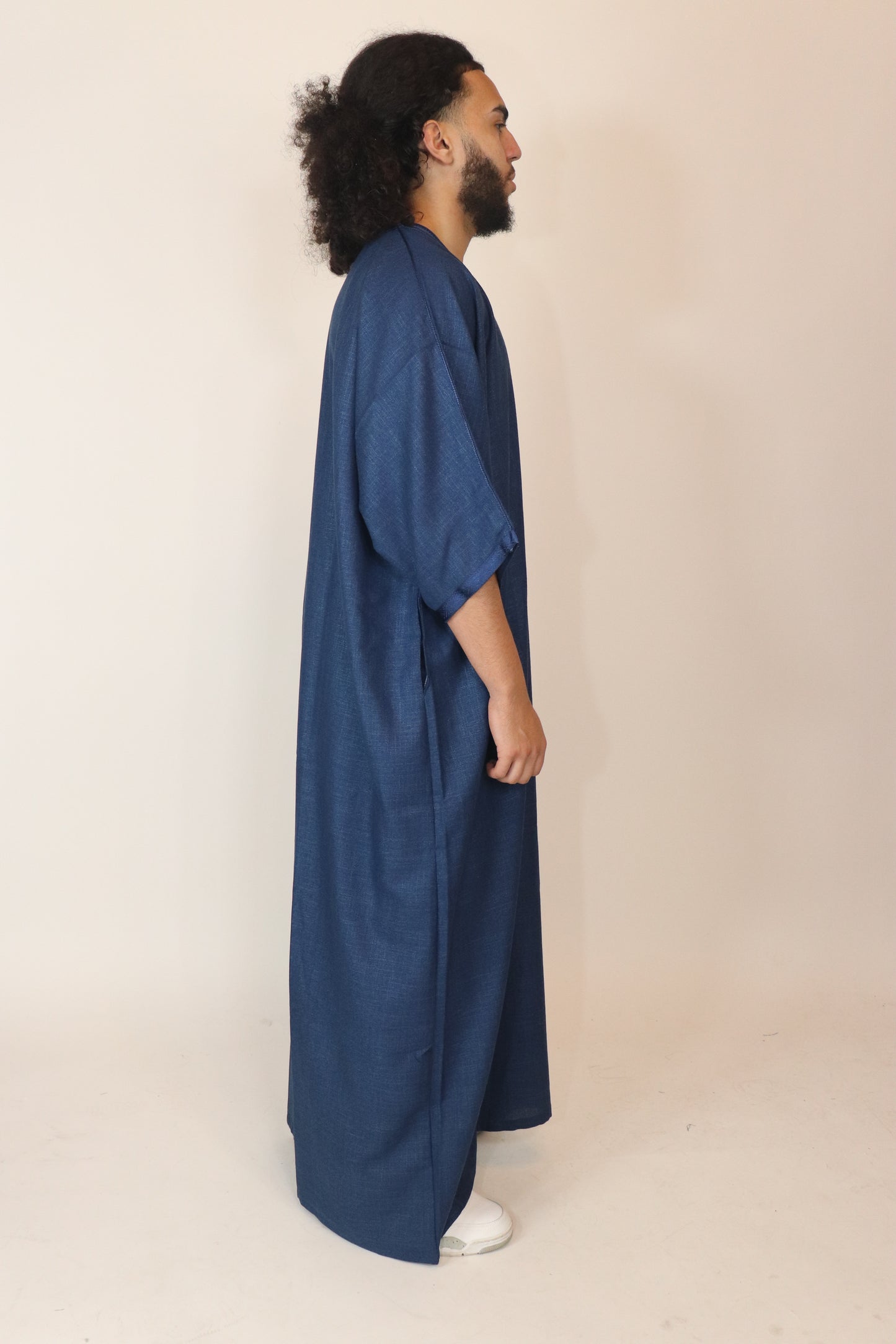 Essential Moroccan Thobe - Navy Blue