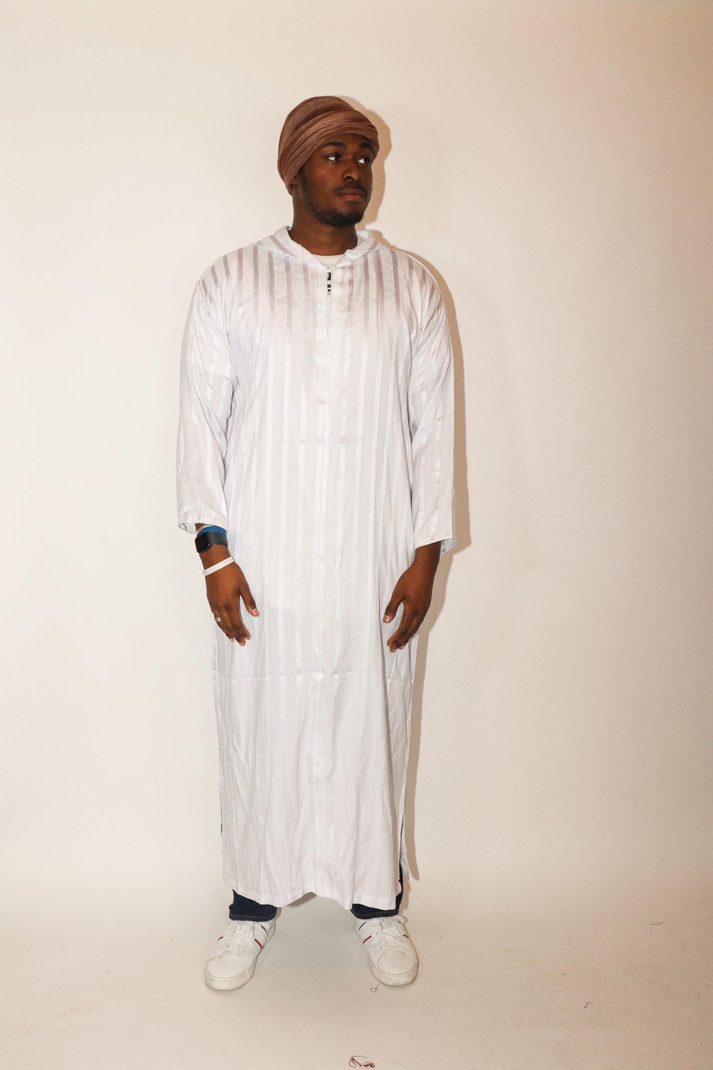 Moroccan Hooded Djellaba - White