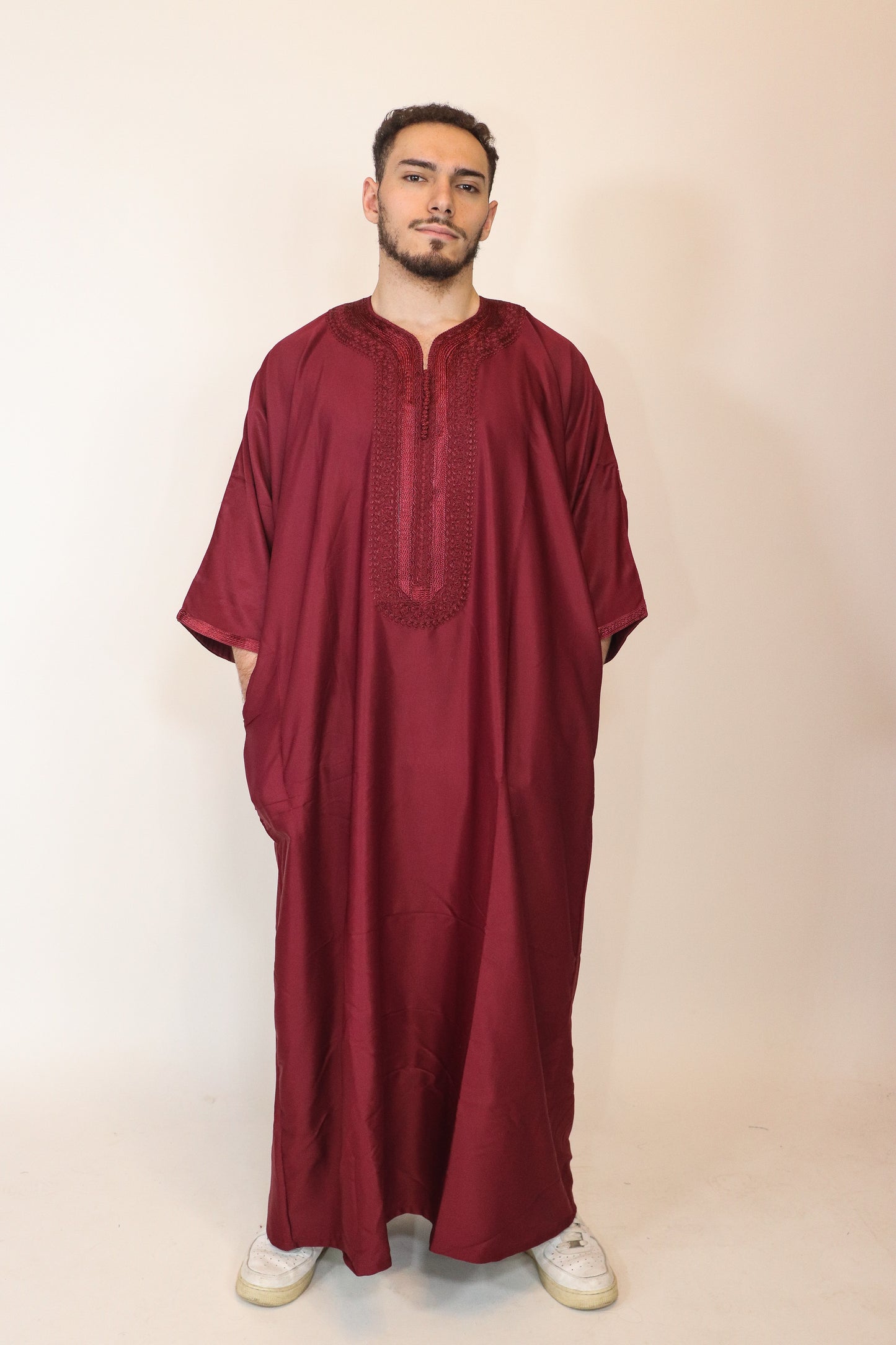 Essential Moroccan Thobe - Burgundy