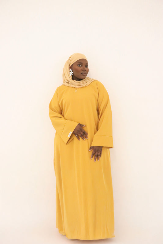 Linen Abaya Yellow