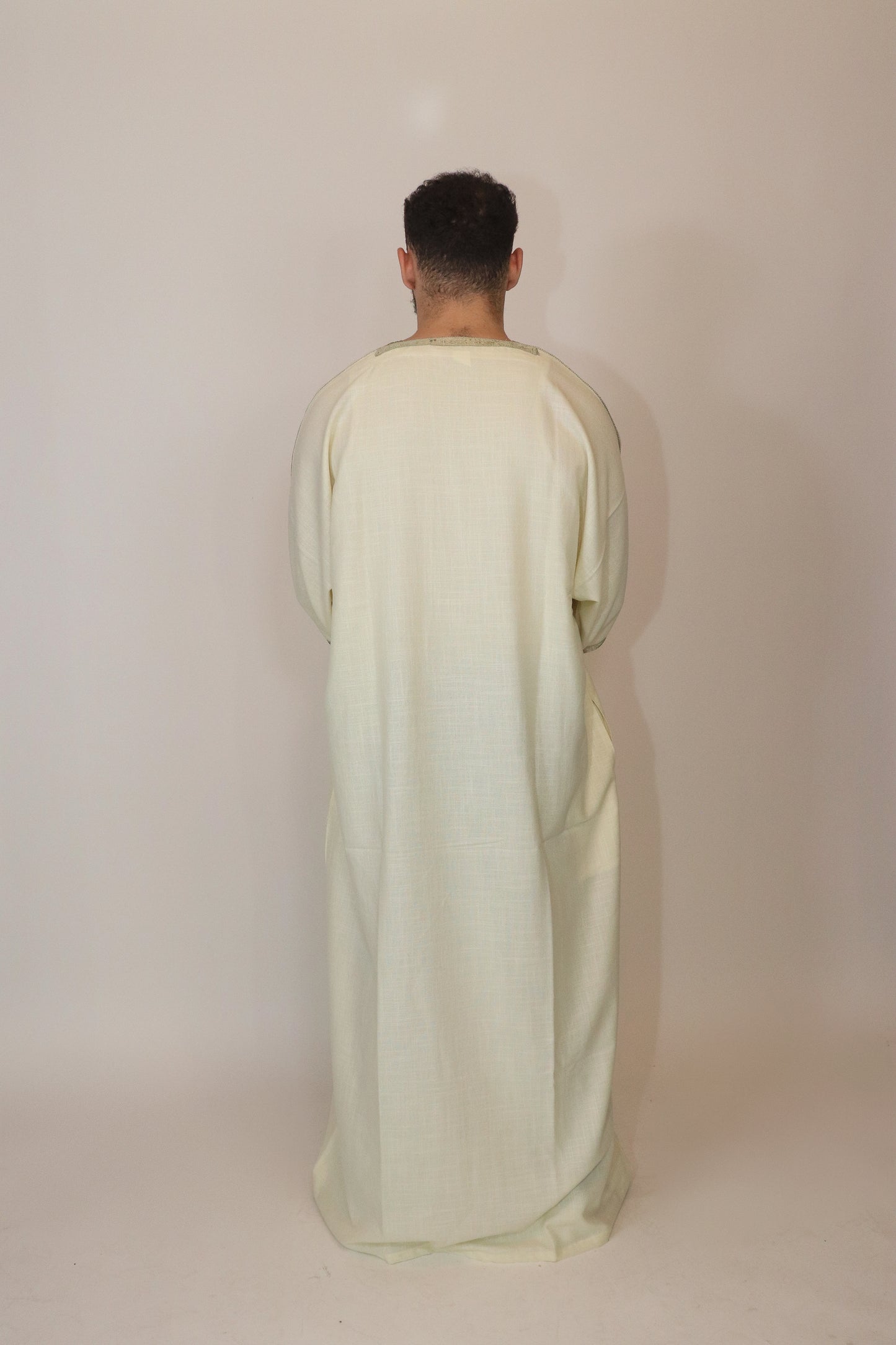 Essential Moroccan Thobe - Baby Yellow & Sage Green