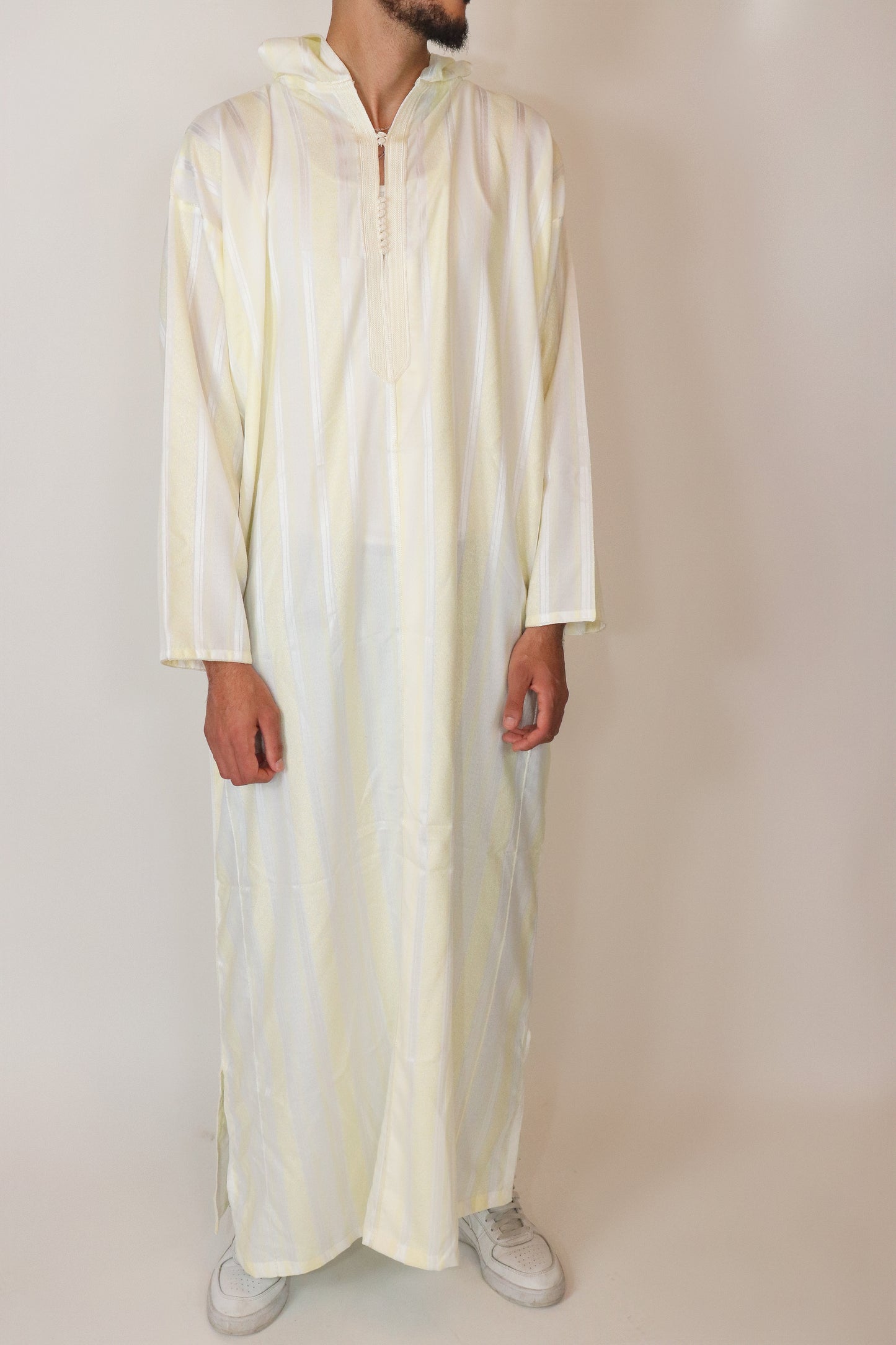 Moroccan Hooded Djellaba - Baby Yellow