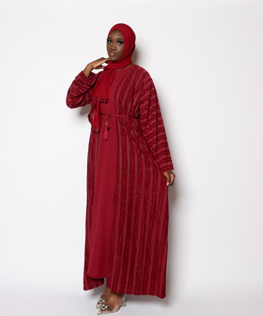 Mahreen Set (Burgundy)